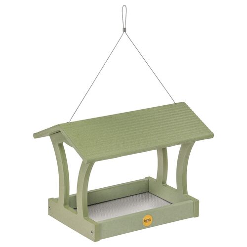 Fly-thru Bird Feeder In Green Recycled Plastic