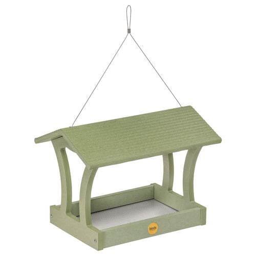 Fly-thru Bird Feeder In Green Recycled Plastic
