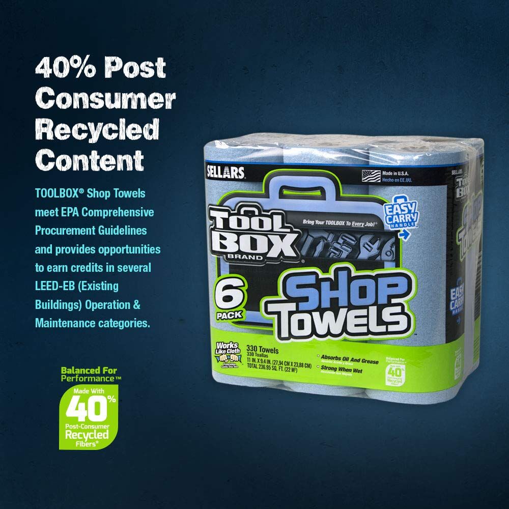 Sellars Toolbox Z400 Roll of Shop Towels - 6 Pack
