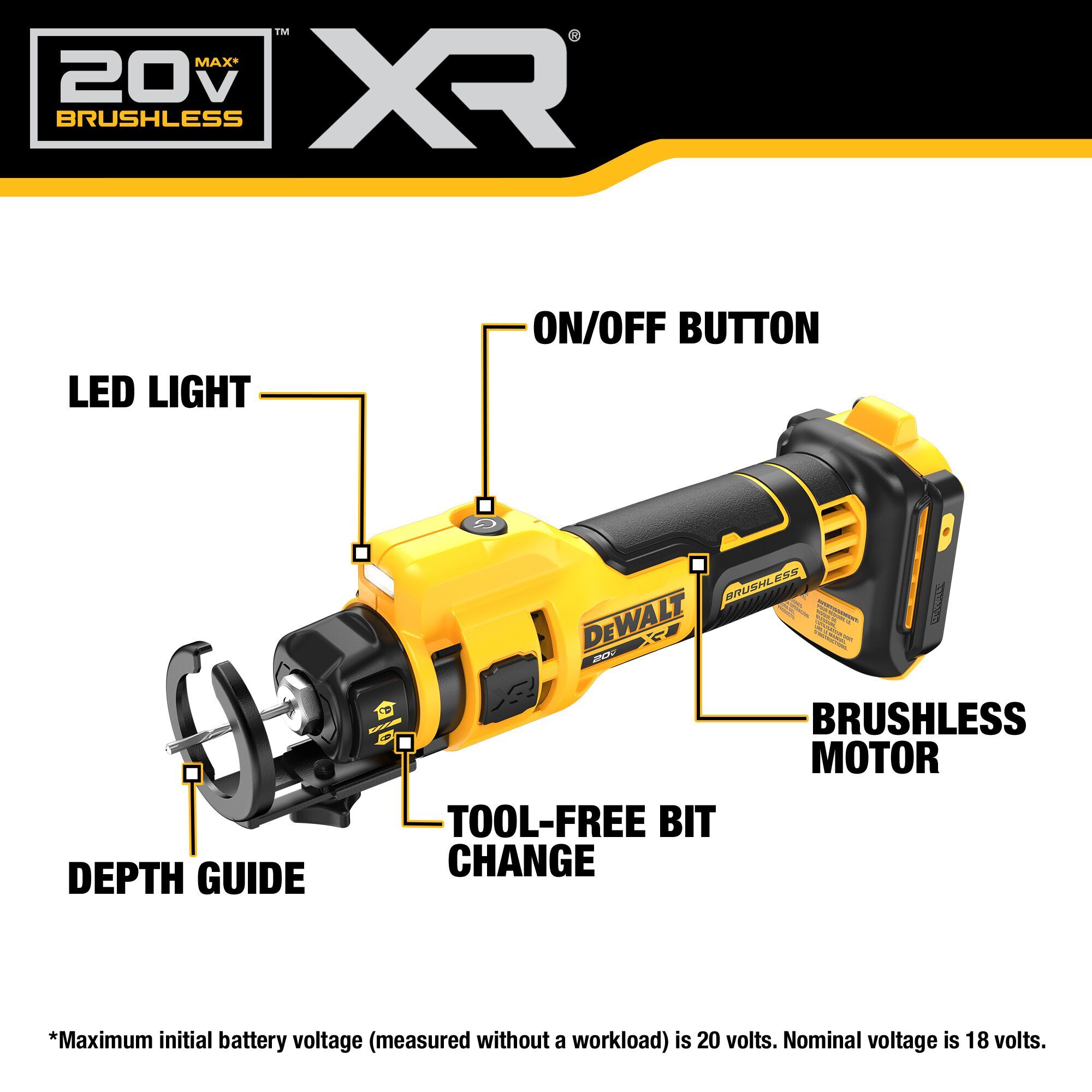 20V Max XR Brushless Drywall Cut-Out Tool (Tool Only)