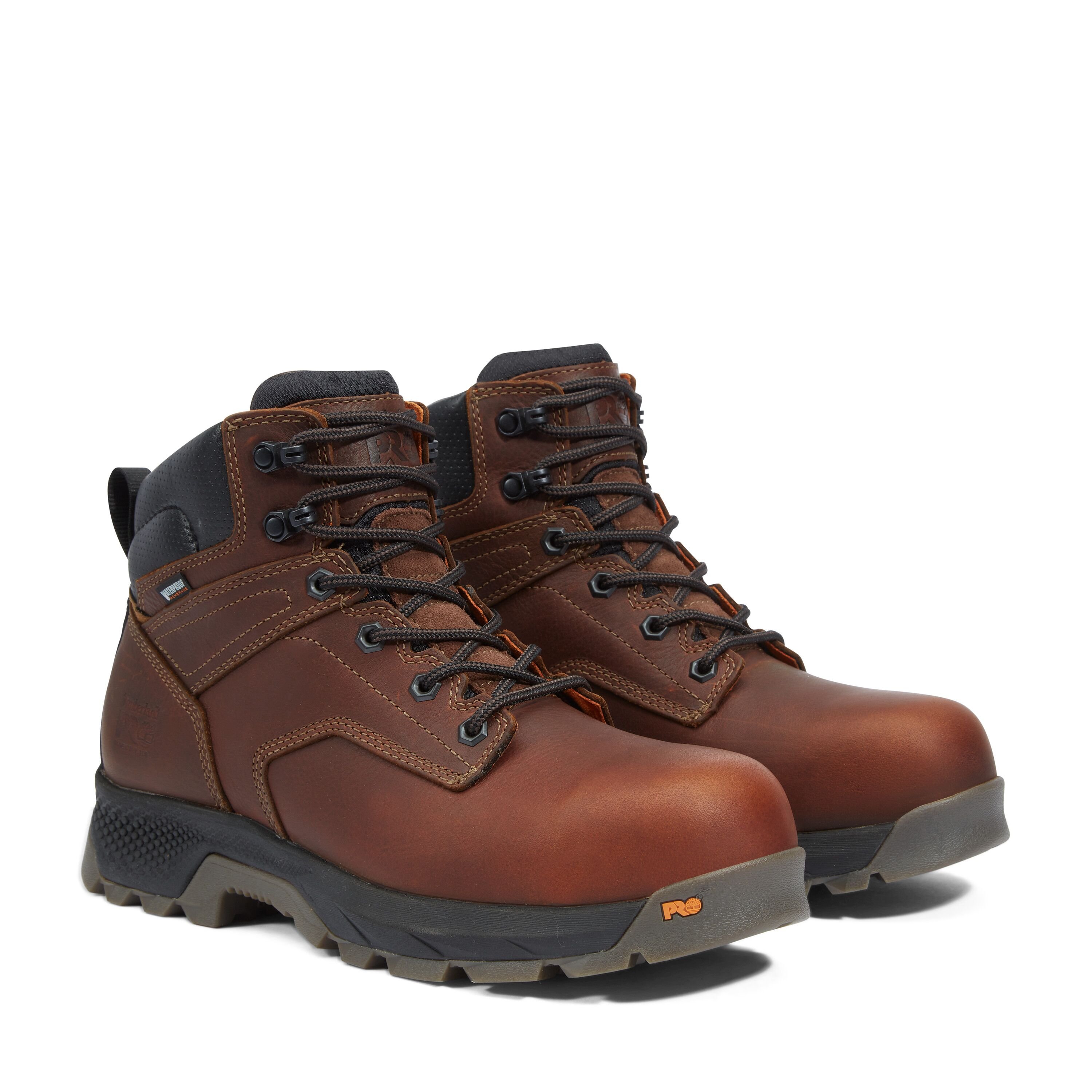 Men's 6" TiTAN EV Composite Toe Waterproof Work Boot in Teak Brown