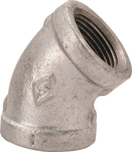 3/4" 45 Degree Threaded Malleable Iron Pipe Elbow