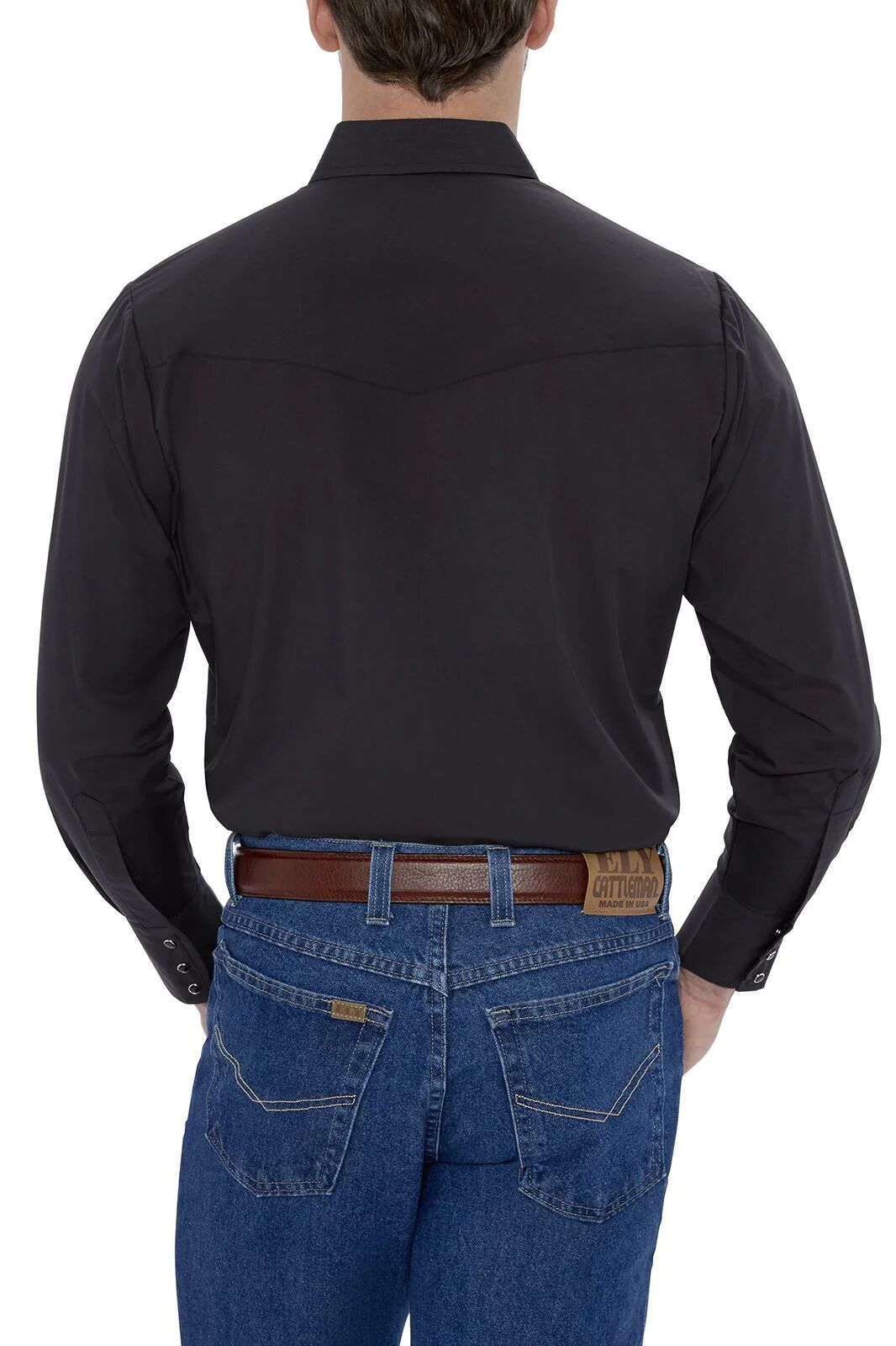 Men's Long Sleeve Solid Western Snap Shirt