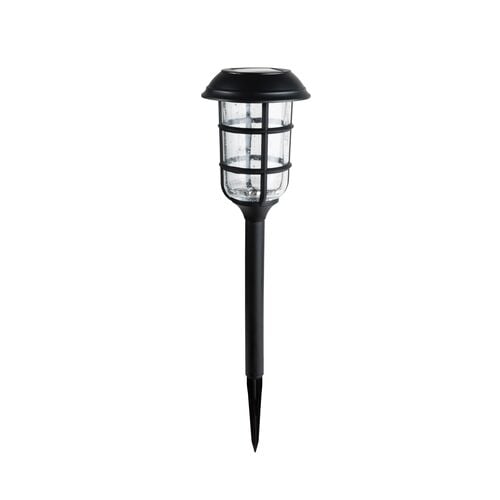 Solar Black Plastic & Bubble Glass Lens LED Stake Light