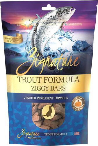 Trout Formula Ziggy Bars Limited Ingredient Dog Treats - 12 oz