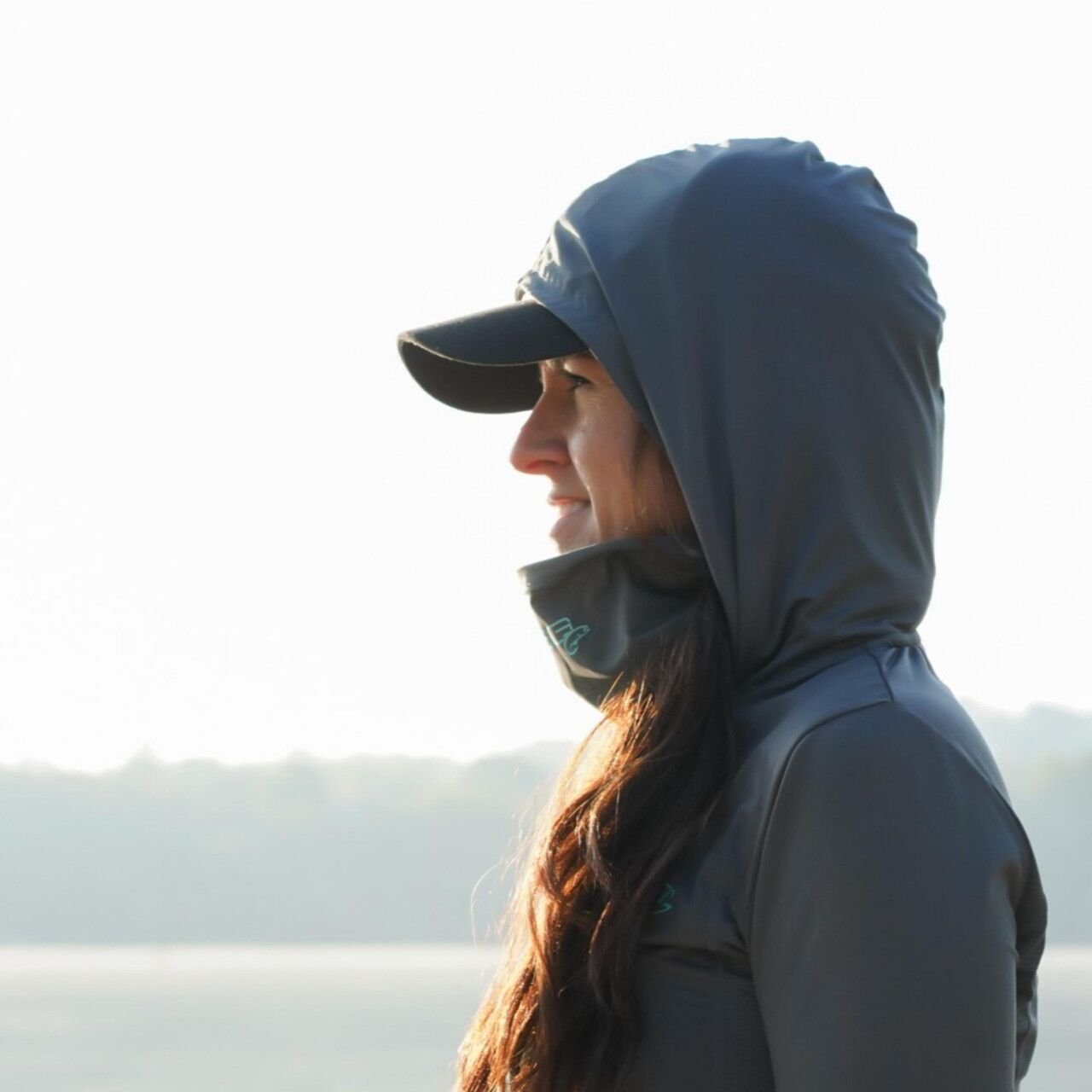 Chloe Hooded Sun Shirt in Slate