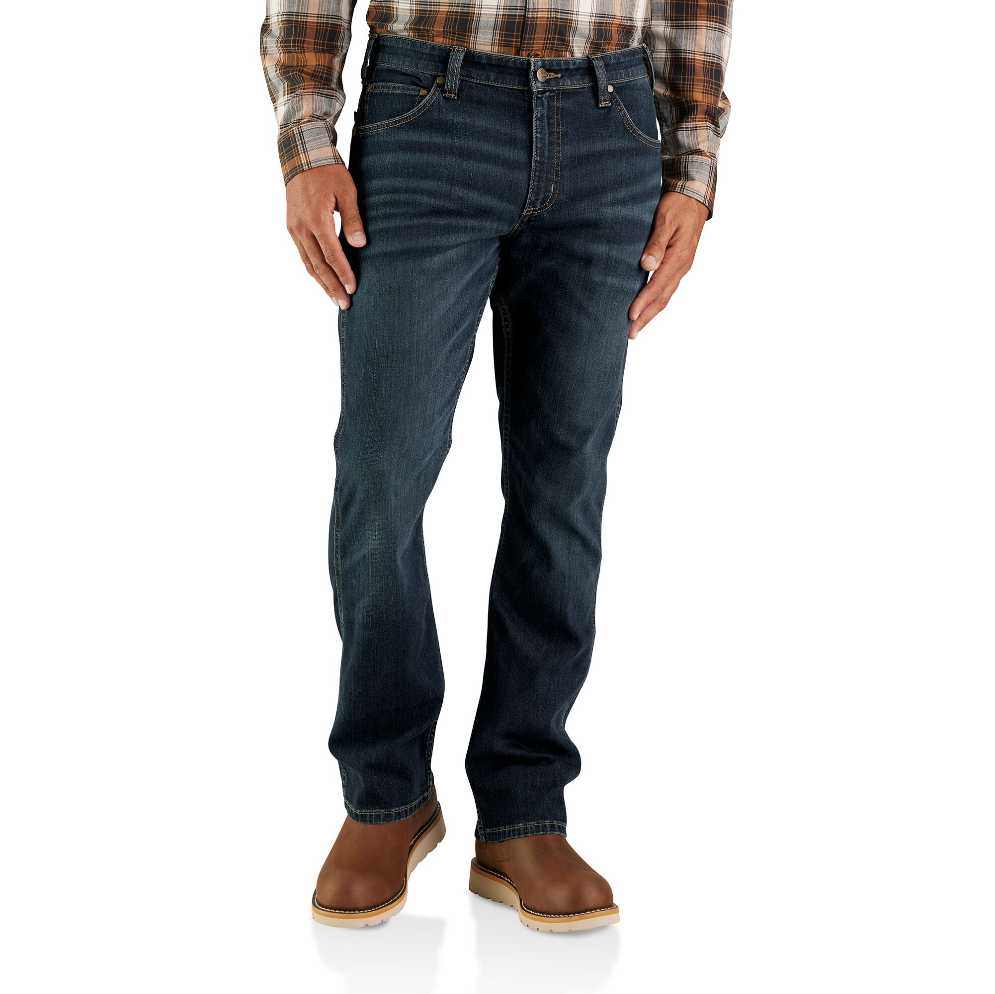 Men's Rugged Flex Slim Fit Low-Rise Boocut Jeans in Fender