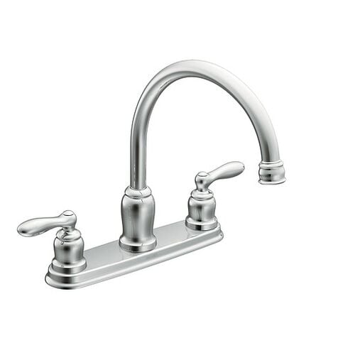 Caldwell Chrome Two-Handle Low Arc Kitchen Faucet