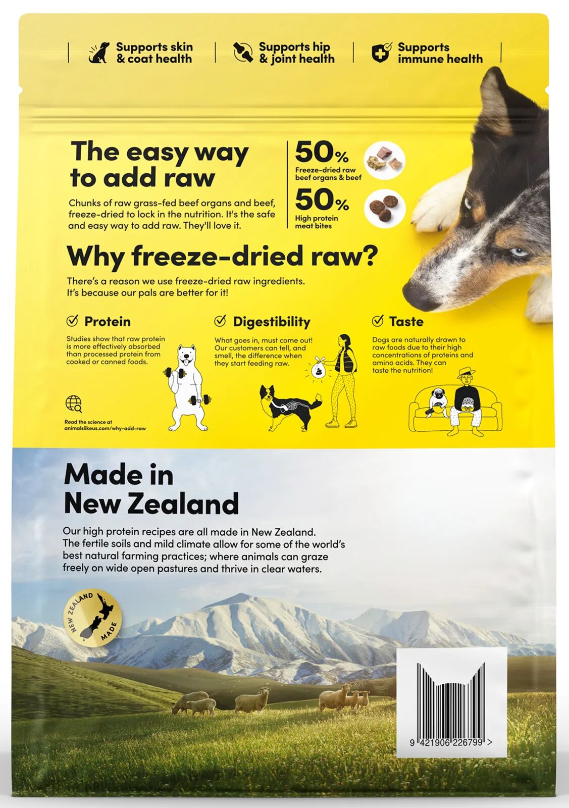 RawMix50 with Grass-Fed Beef Freeze-Dried Raw Dog Food
