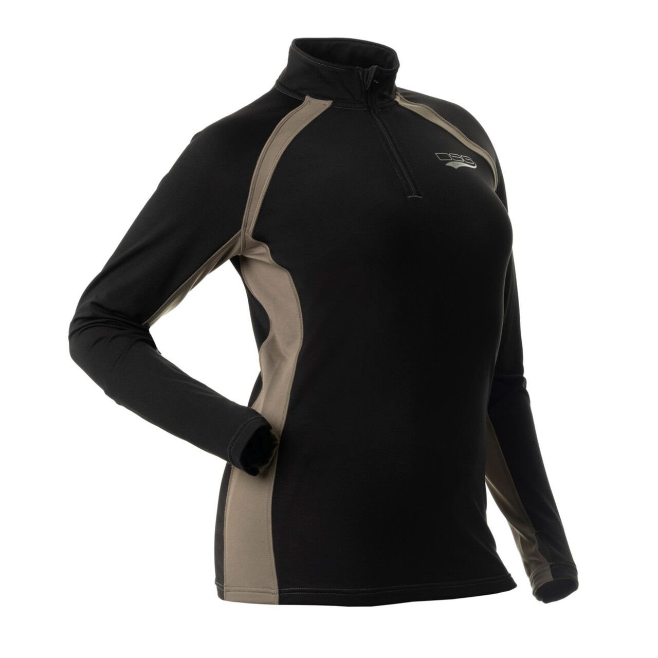 Women's D-Tech 1/4 Zip Base Layer Shirt 2.0 in Black/Stone