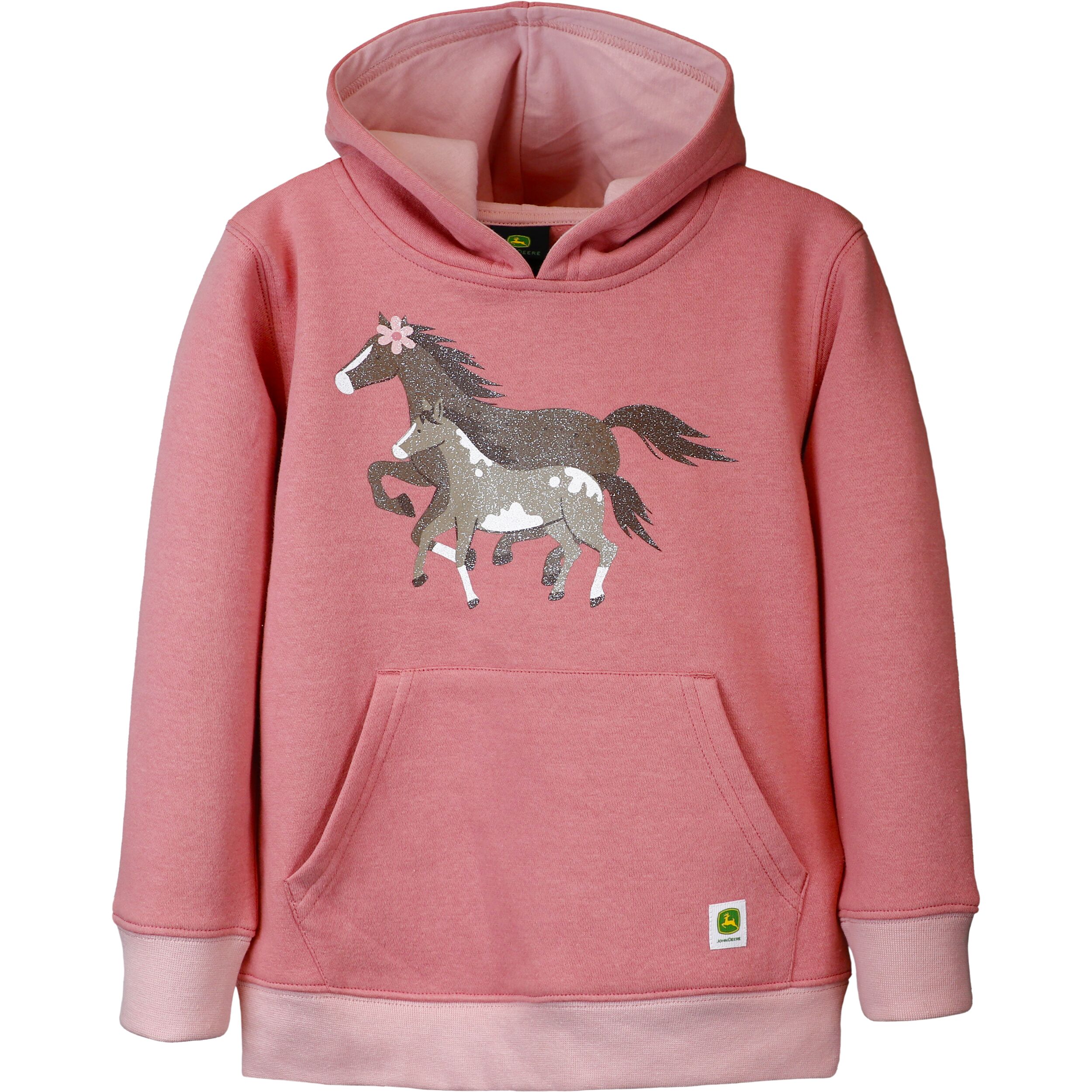 Cutie Pie Baby Girl's John Deere Mama Foal Hooded Fleece Sweatshirt