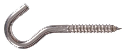 Hardware Essentials Heavy Duty Screw Hook Flagged Stainless (3/8" x 4-7/8") 220lb