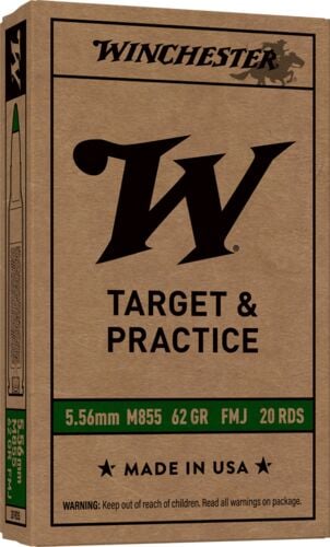Target & Practice 5.56 mm 62 Grain FMJ Ammunition - 20 Rounds