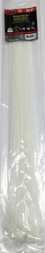 24.9" Extra Heavy Duty Cable Ties in Natural - 25/pk