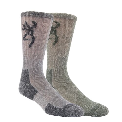 Year Round Wool Browning Sock in Black/Green - L