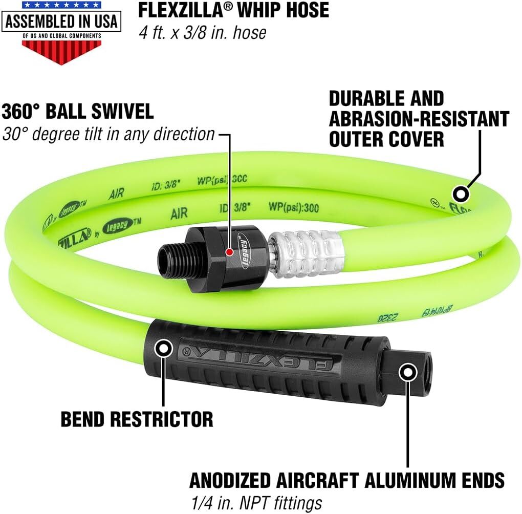 Flexzilla Swivel Whip Air Hose - 3/8