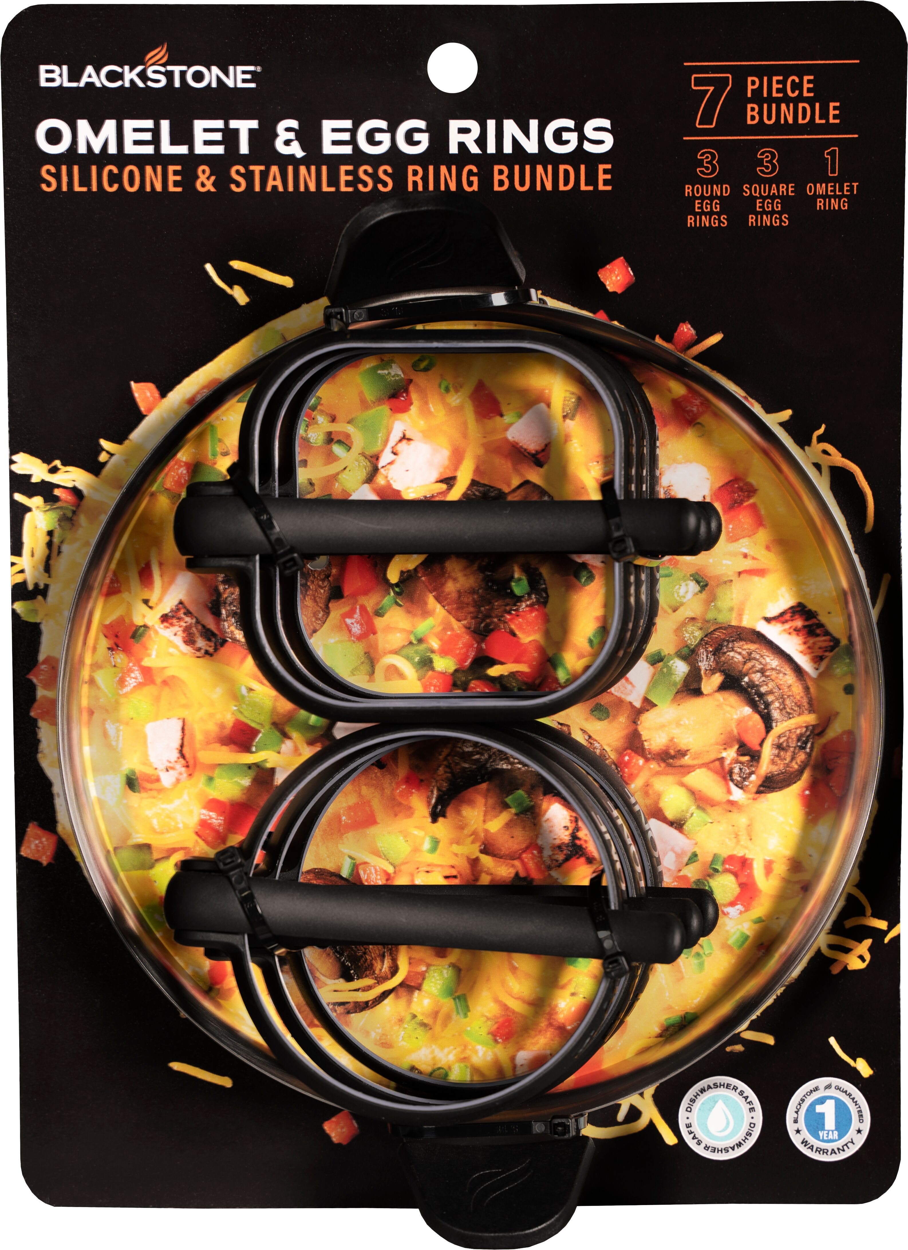Blackstone Omelet and Egg Rings Bundle for Griddles and Flat-Top