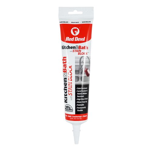 Red Devil Stain Block Kitchen & Bath Caulk White 5.5 oz.