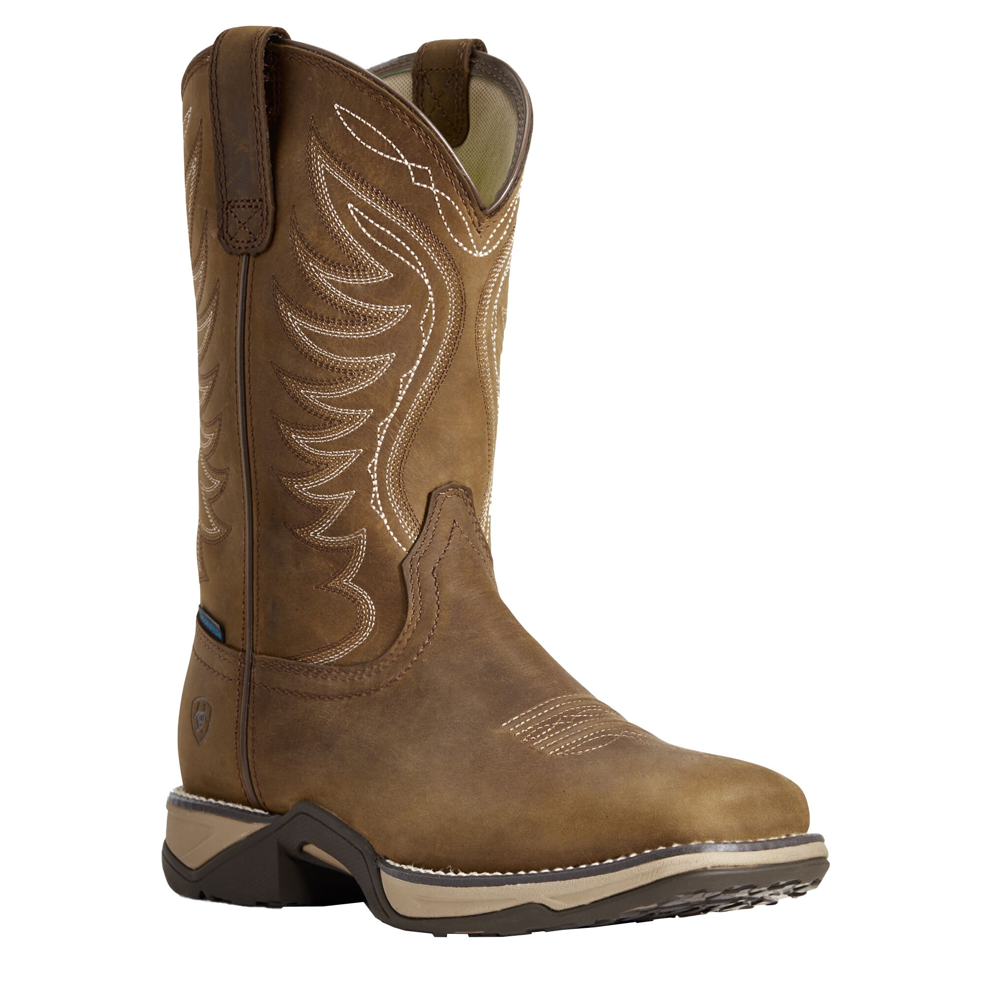 Women's Anthem Waterproof Western Boot in Distressed Brown