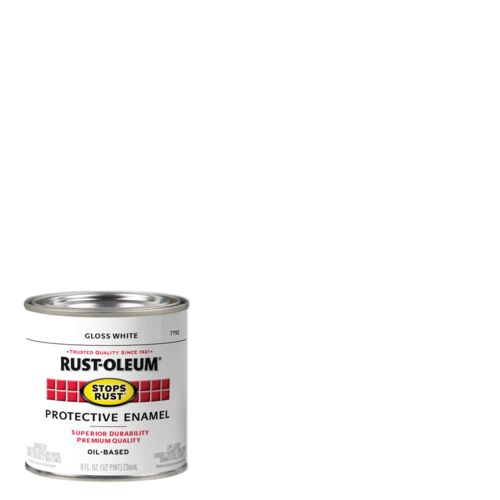 Stops Rust Protective Enamel Paint in Gloss White - 1/2 Pint
