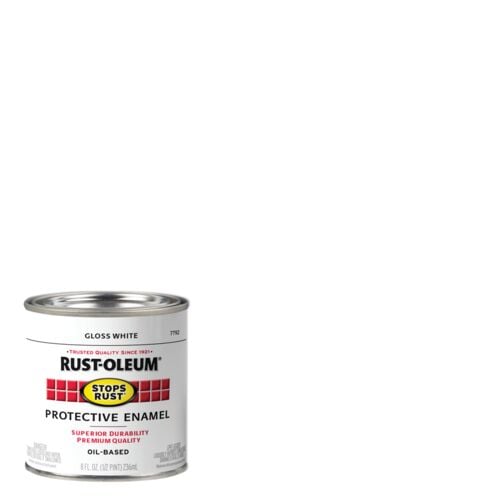 Stops Rust Protective Enamel Paint in Gloss White - 1/2 Pint