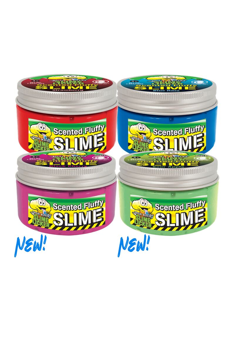 License 2 Play Toxic Waste Slime Licker Scented Fluffy Slime Jar