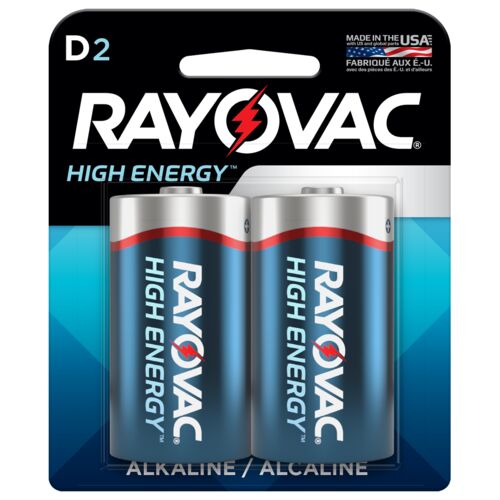 High Energy D Cell Alkaline Battery - 2 Pack