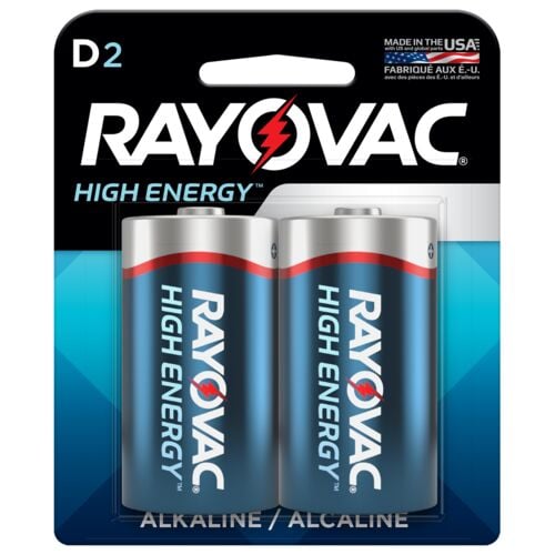 High Energy D Cell Alkaline Battery - 2 Pack