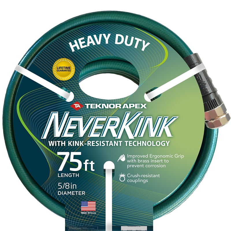 NeverKink Heavy-Duty Garden Hose - 5/8" x 75'