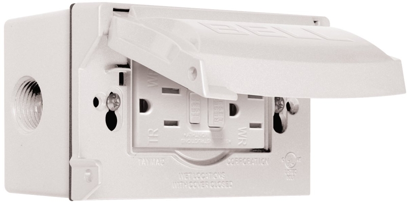 Box/Flip Cover 1G Wp Gfci Wht