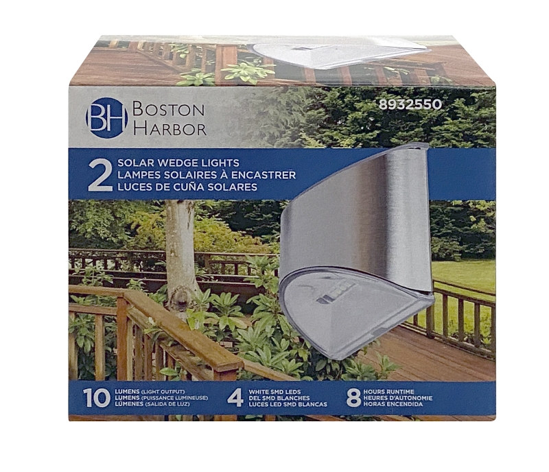 Solar Light Wedge Stainless Steel - Pack of 2