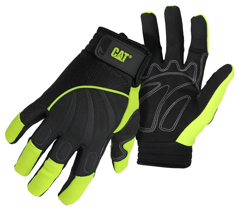 Cat012224-L High-Visibility Mechanic Gloves