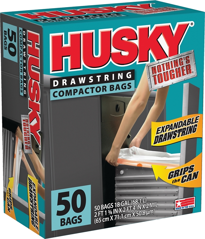 Trash Compactor Bag With Drawstring - Box of 50