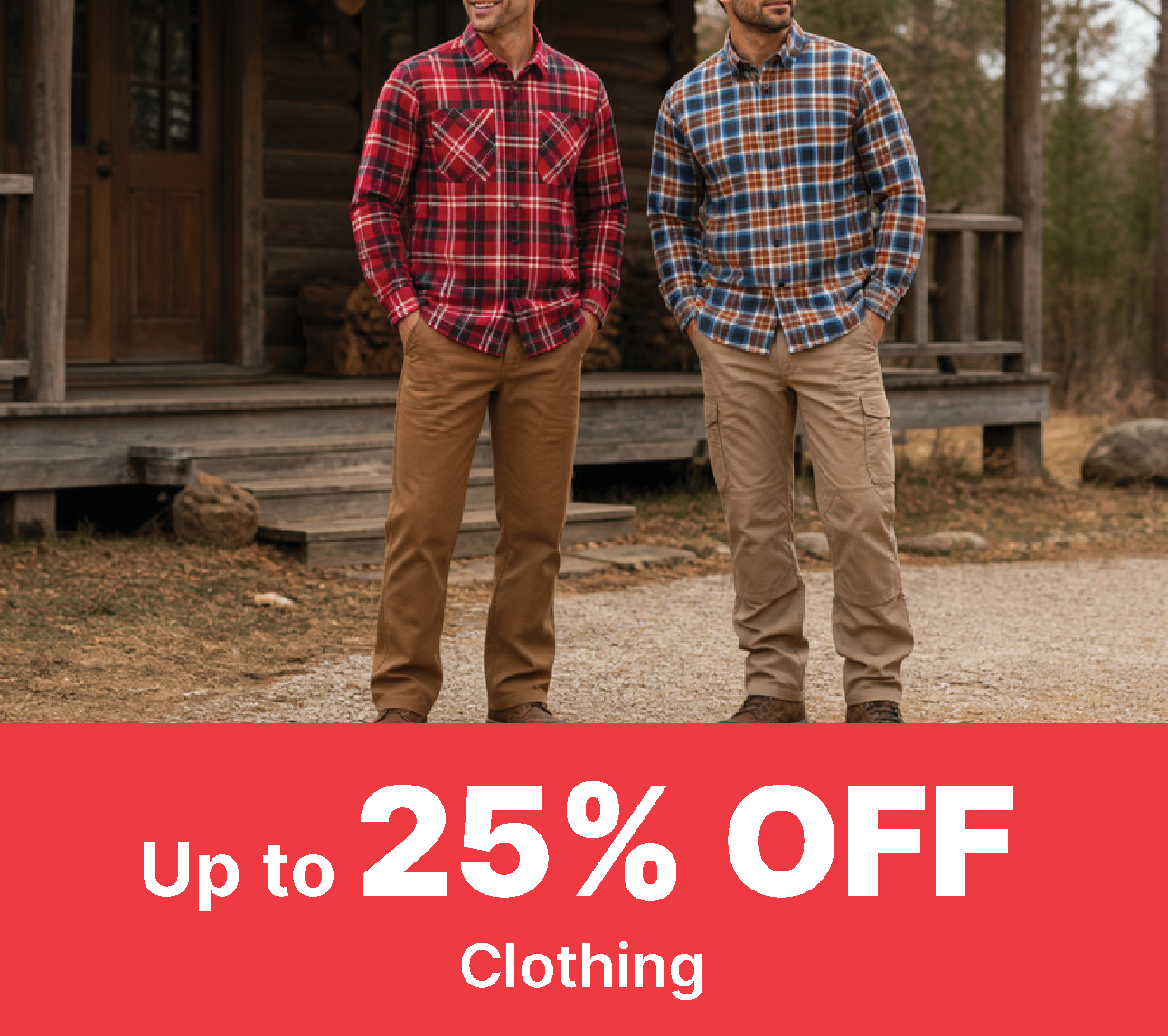 up to 25% off clothing